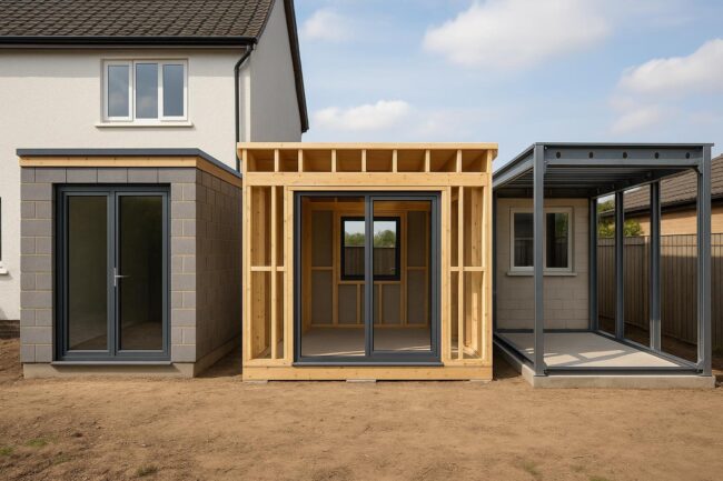 Extension de maison en 2026 : budgets réalistes selon le parpaing, le bois ou le métal